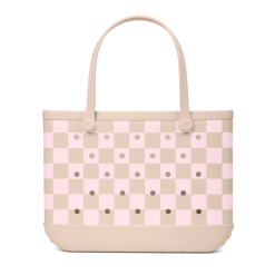Original Bogg Bag - Checkered Linen/ Pink Marshmallow