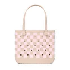 Baby Bogg Bag - Checkered Linen/ Pink Marshmallow